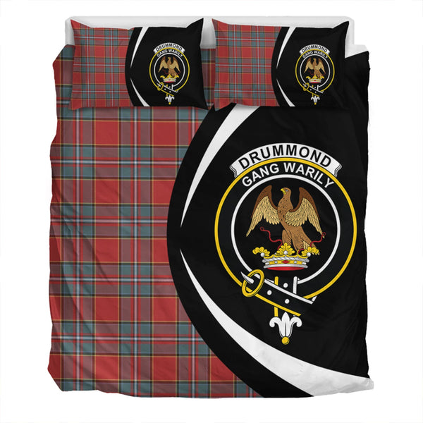 Drummond Weathered Clan Badge Tartan Bedding Set Circle Style