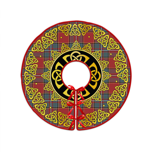 Drummond Weathered Clan Badge Tartan Christmas Tree Skirt Golden Celtic Heritage