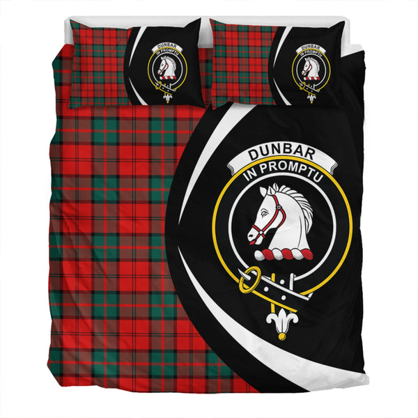 Dunbar Modern Clan Badge Tartan Bedding Set Circle Style