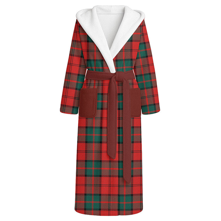 Dunbar Modern Clan Badge Tartan Flannel Hooded Bathrobe