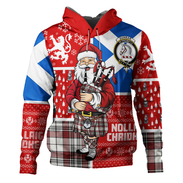 Dunbar Plaid Clan Badge Tartan Hoodie Scotland Christmas Santa