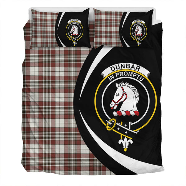 Dunbar Plaid Weathered Clan Badge Tartan Bedding Set Circle Style