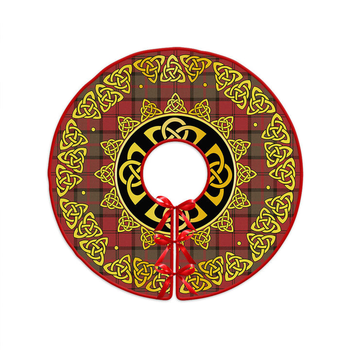 Dunbar Weathered Clan Badge Tartan Christmas Tree Skirt Golden Celtic Heritage