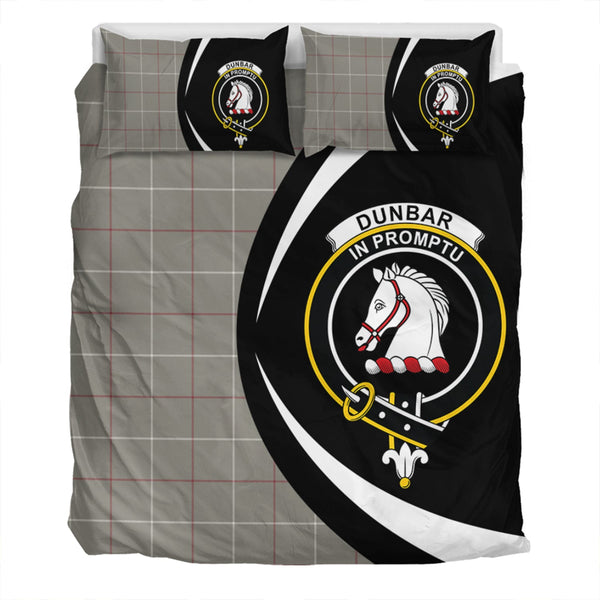 Dunbar of Pitgaveny Weathered Clan Badge Tartan Bedding Set Circle Style