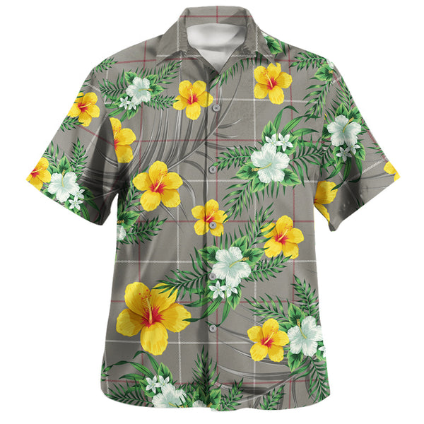 Dunbar of Pitgaveny Weathered Clan Badge Tartan Hawaiian Shirt Summer Vibes Style