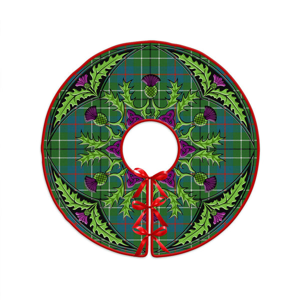 Duncan Ancient Clan Badge Tartan Christmas Tree Skirt Scottish Thistle Design