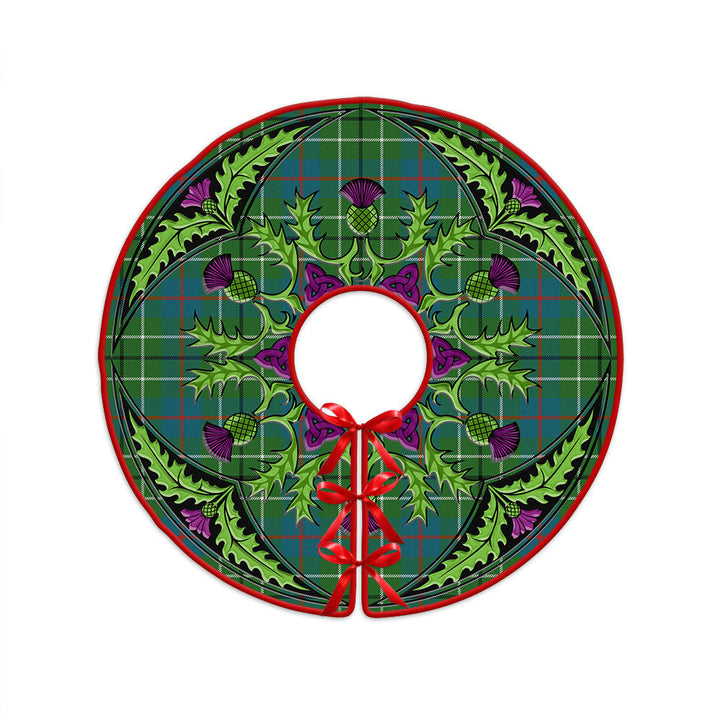 Duncan Ancient Clan Badge Tartan Christmas Tree Skirt Scottish Thistle Design