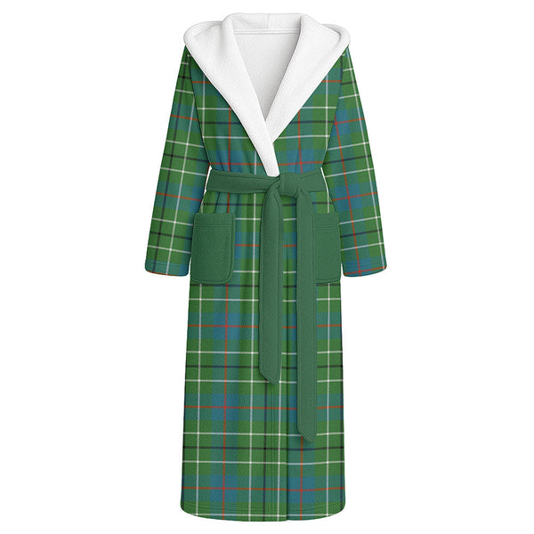 Duncan Ancient Clan Badge Tartan Flannel Hooded Bathrobe