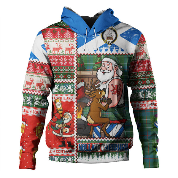 Duncan Ancient Clan Badge Tartan Hoodie Scottish Santa Tattoo Christmas Comic Patchwork Style
