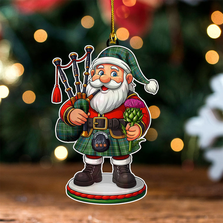 Duncan Ancient Clan Badge Tartan Wood Acrylic Ornament Scottish Santa Claus Bagpipe