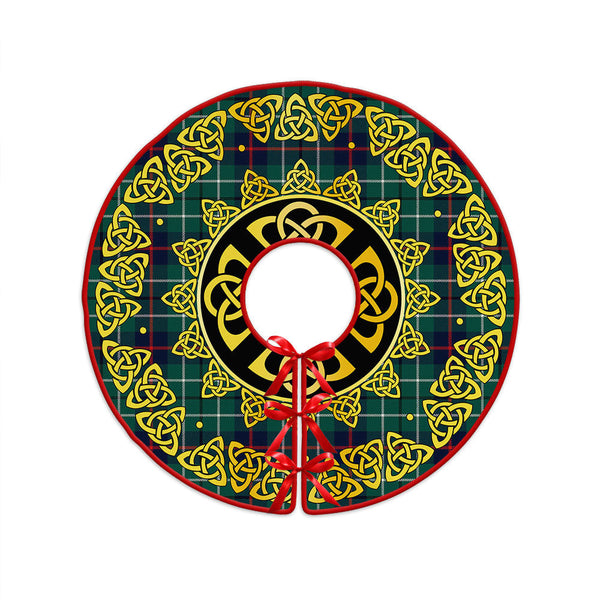 Duncan Modern Clan Badge Tartan Christmas Tree Skirt Golden Celtic Heritage