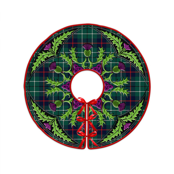 Duncan Modern Clan Badge Tartan Christmas Tree Skirt Scottish Thistle Design