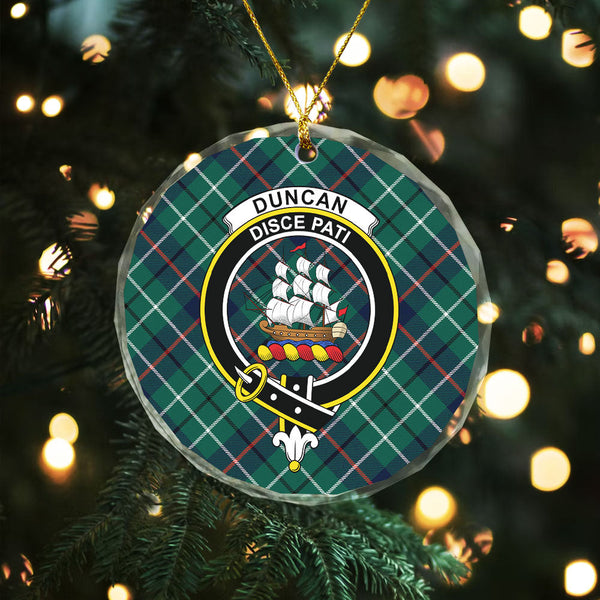 Duncan Modern Clan Badge Tartan Glass Ornament