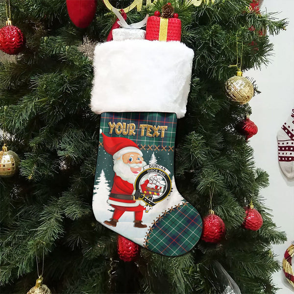 Duncan Modern Clan Badge Tartan Christmas Stocking Holiday Blessings Merry Christmas Joy