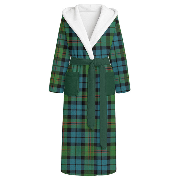 Dundas Ancient Clan Badge Tartan Flannel Hooded Bathrobe
