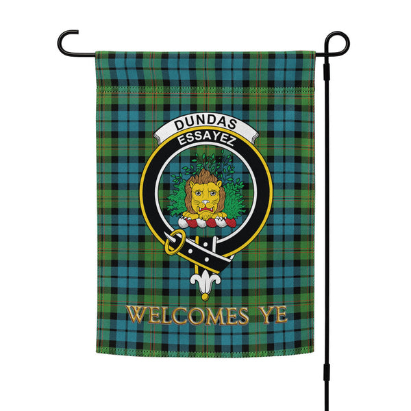 Dundas Ancient Clan Badge Tartan Garden Flag