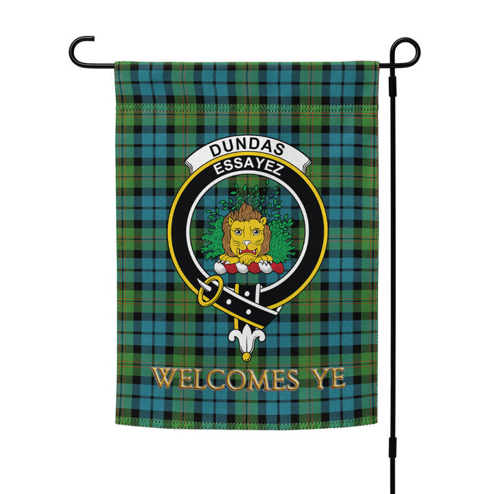 Dundas Ancient Clan Badge Tartan Garden Flag