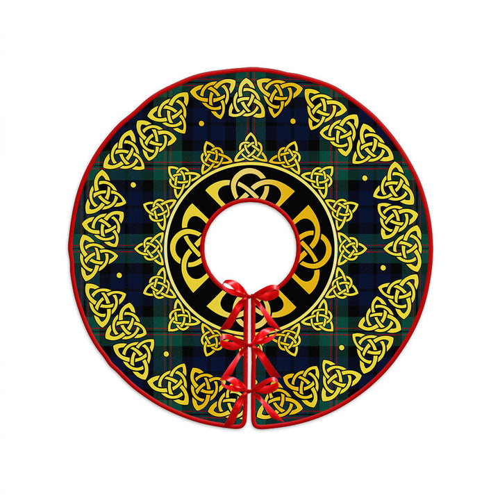 Dundas Modern Clan Badge Tartan Christmas Tree Skirt Golden Celtic Heritage