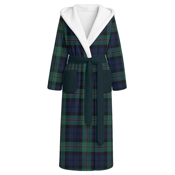 Dundas Modern Clan Badge Tartan Flannel Hooded Bathrobe