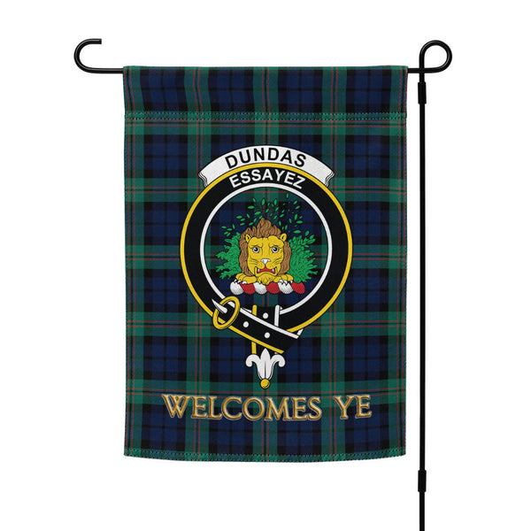Dundas Modern Clan Badge Tartan Garden Flag