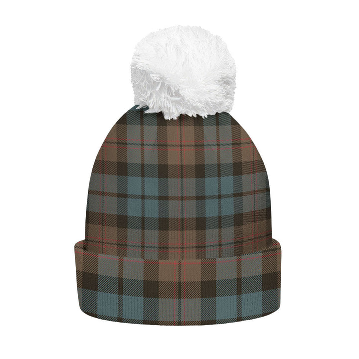 Dundas Weathered Clan Badge Tartan Bobble Beanie Hat