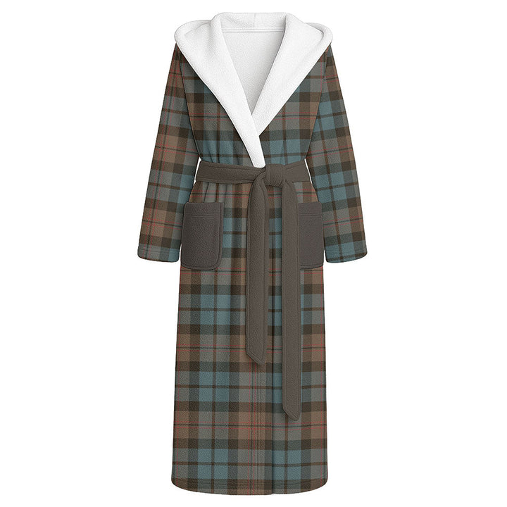 Dundas Weathered Clan Badge Tartan Flannel Hooded Bathrobe
