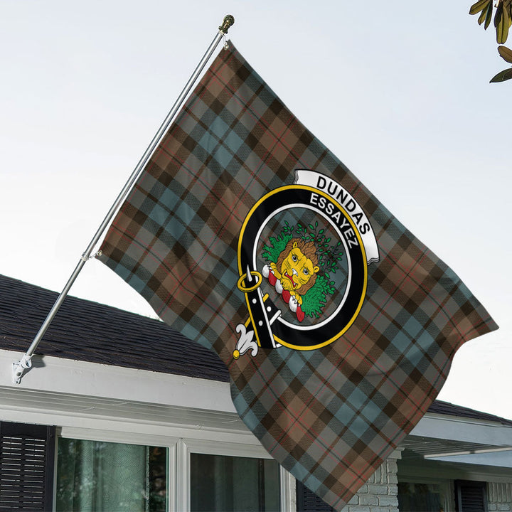 Dundas Weathered Clan Badge Tartan House Flag