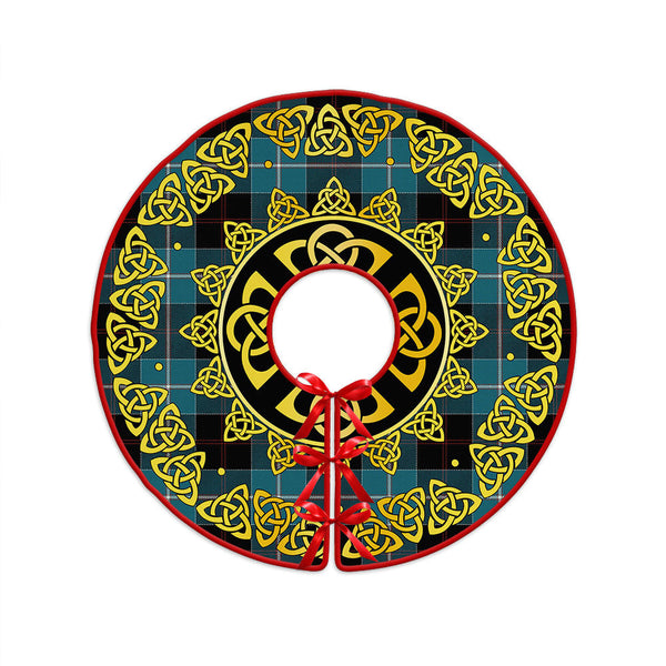 Dunlop Ancient Clan Badge Tartan Christmas Tree Skirt Golden Celtic Heritage