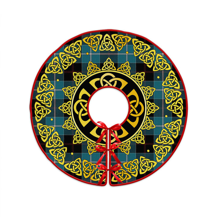 Dunlop Ancient Clan Badge Tartan Christmas Tree Skirt Golden Celtic Heritage