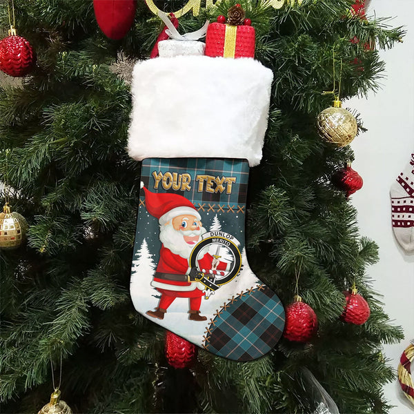 Dunlop Ancient Clan Badge Tartan Christmas Stocking Holiday Blessings Merry Christmas Joy