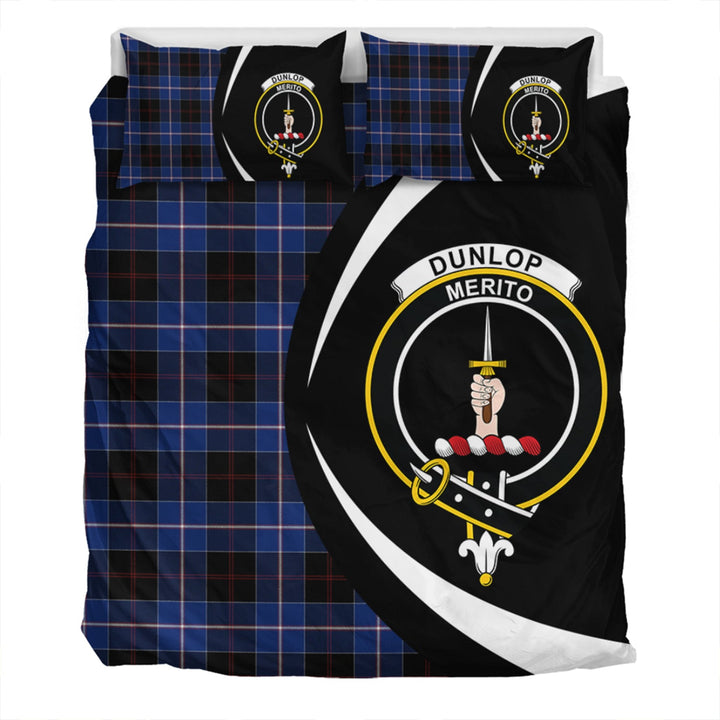 Dunlop Modern Clan Badge Tartan Bedding Set Circle Style