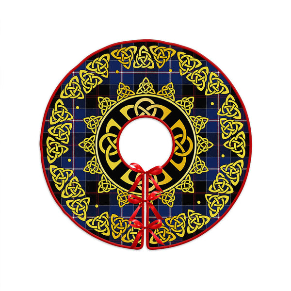 Dunlop Modern Clan Badge Tartan Christmas Tree Skirt Golden Celtic Heritage