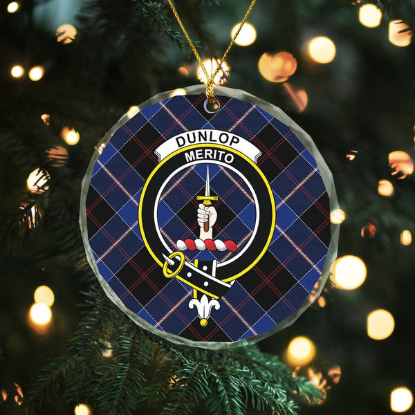 Dunlop Modern Clan Badge Tartan Glass Ornament