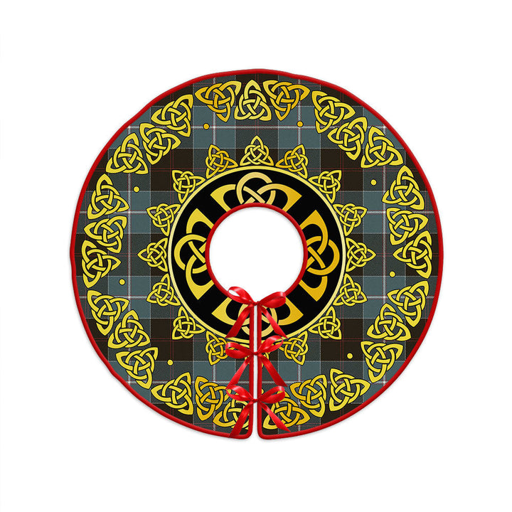 Dunlop Weathered Clan Badge Tartan Christmas Tree Skirt Golden Celtic Heritage