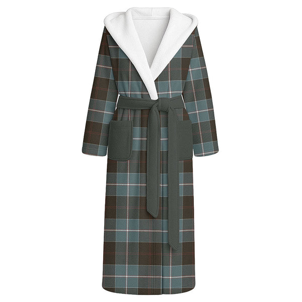 Dunlop Weathered Clan Badge Tartan Flannel Hooded Bathrobe