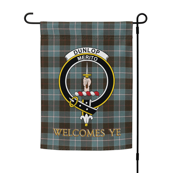 Dunlop Weathered Clan Badge Tartan Garden Flag
