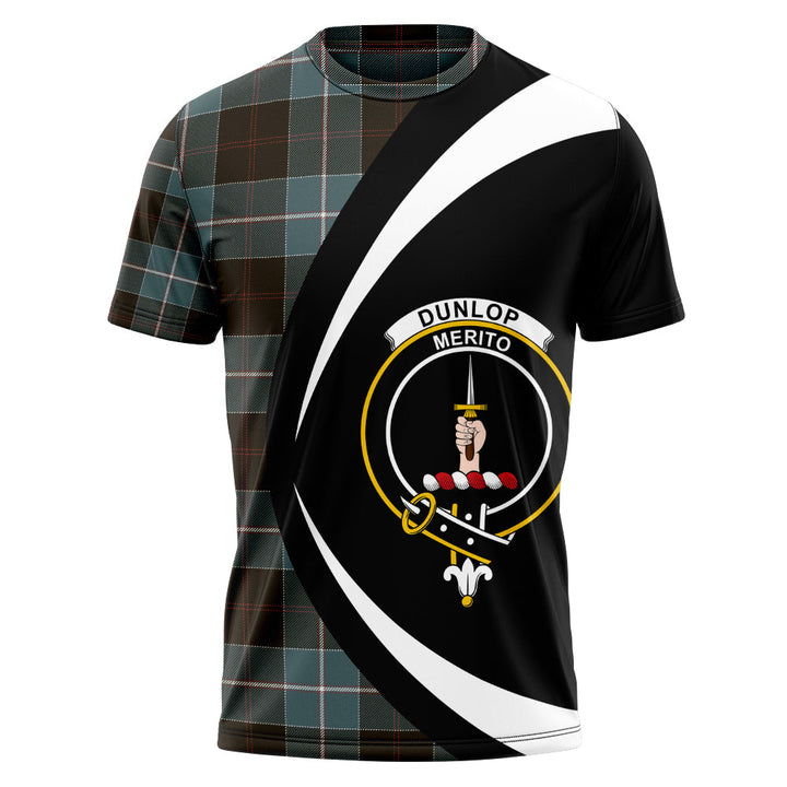 Dunlop Weathered Clan Badge Tartan T-Shirt Circle Style Personalized
