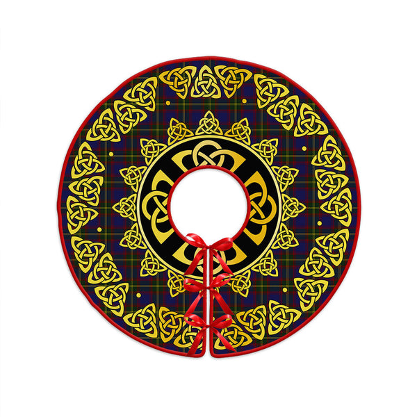 Durie Clan Badge Tartan Christmas Tree Skirt Golden Celtic Heritage
