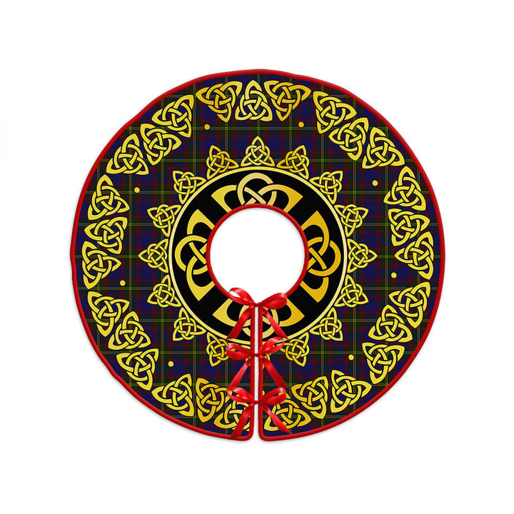 Durie Clan Badge Tartan Christmas Tree Skirt Golden Celtic Heritage