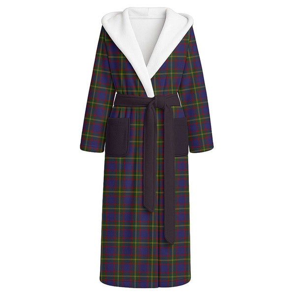 Durie Clan Badge Tartan Flannel Hooded Bathrobe