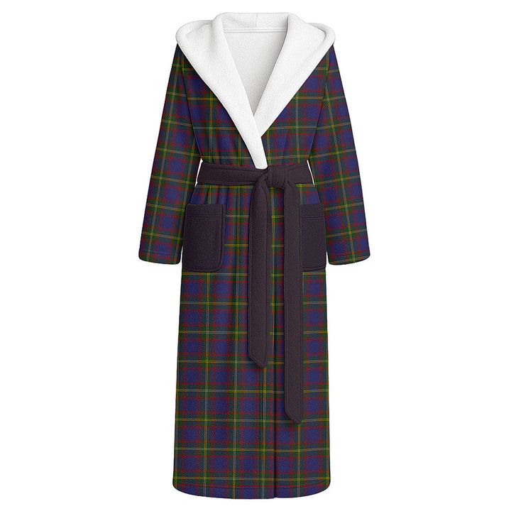 Durie Clan Badge Tartan Flannel Hooded Bathrobe