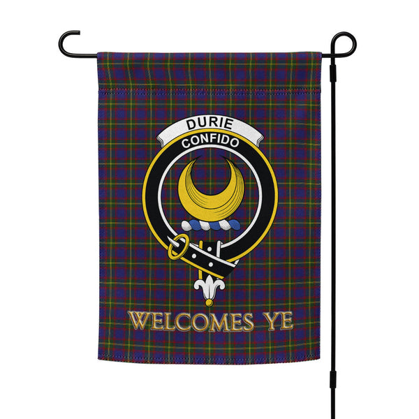 Durie Clan Badge Tartan Garden Flag