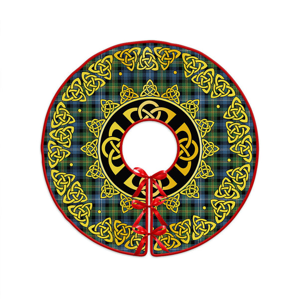 Dyce Ancient Clan Badge Tartan Christmas Tree Skirt Golden Celtic Heritage