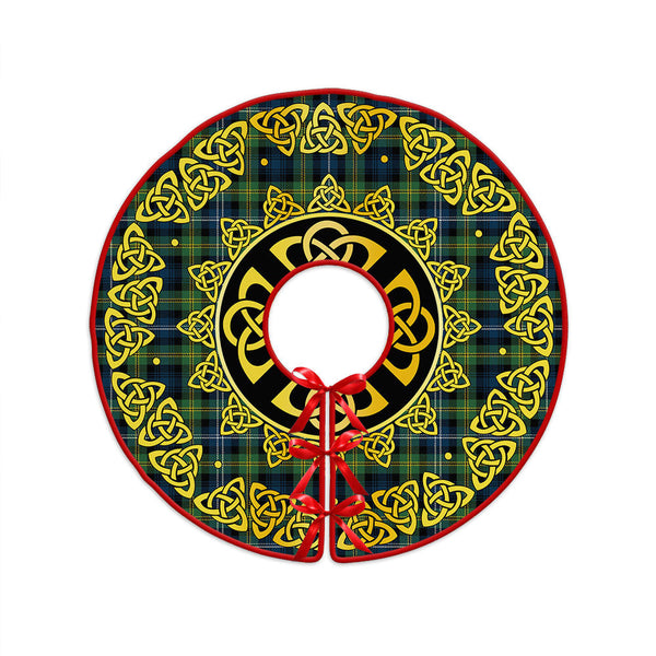 Dyce Modern Clan Badge Tartan Christmas Tree Skirt Golden Celtic Heritage
