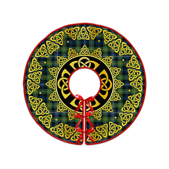 Dyce Modern Clan Badge Tartan Christmas Tree Skirt Golden Celtic Heritage
