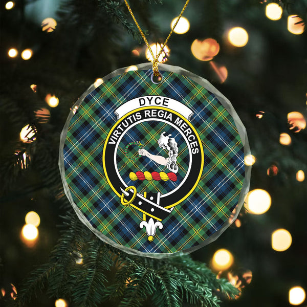 Dyce Modern Clan Badge Tartan Glass Ornament