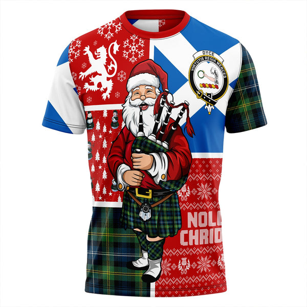 Dyce Modern Clan Badge Tartan T-Shirt Scotland Christmas Santa