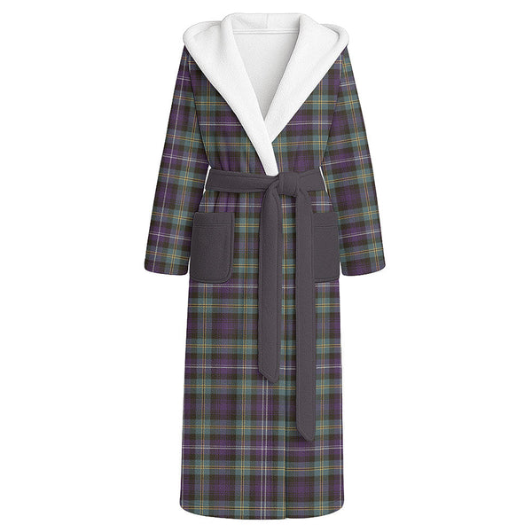 Dyce Weathered Clan Badge Tartan Flannel Hooded Bathrobe