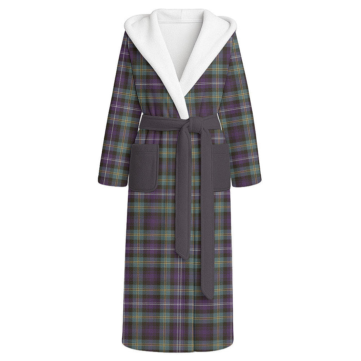 Dyce Weathered Clan Badge Tartan Flannel Hooded Bathrobe