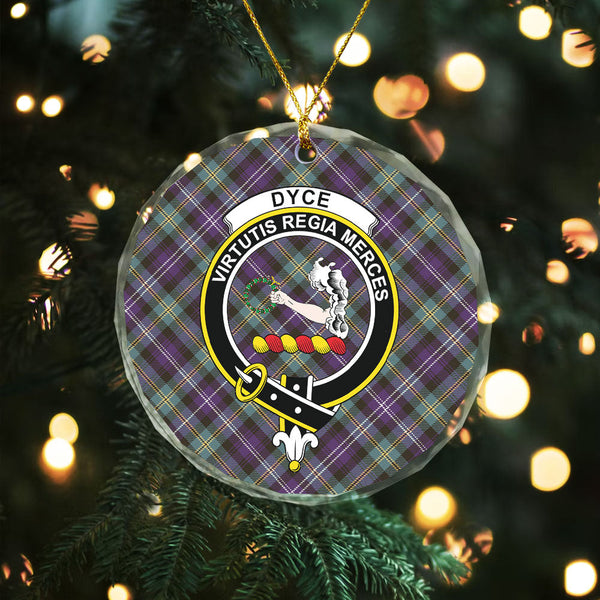 Dyce Weathered Clan Badge Tartan Glass Ornament